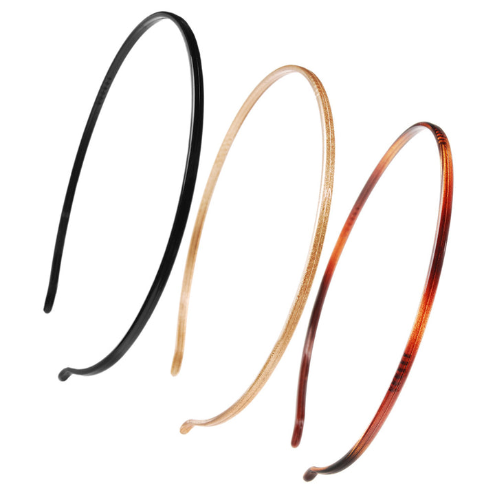 Belle Skinny Headbands (3-Pack) - Black/Gold/Tortoise